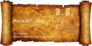 Markó Bea névjegykártya